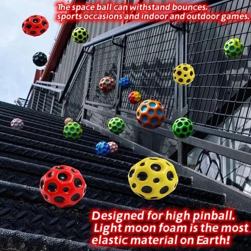 كرة الفضاء IAUUR، كرة ارتداد عالية للغاية، كرة فضاء عالية الارتداد 2.7 بوصة، تحسين التنسيق بين اليد والعين، سهلة الإمساك والالتقاط مثالية للكرات الحسية للأطفال in Kuwait