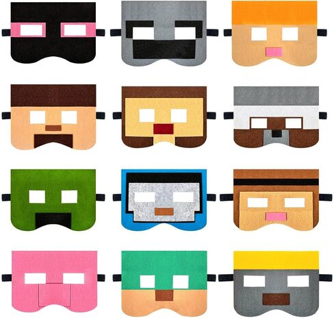 أقنعة ألعاب OU RUI 12 Vidio مفضلة للحفلات، لعبة Vidio موضوع حفلة معصوب العينين كارتون صور بوث لعب الأدوار لوازم الحفلات in Kuwait