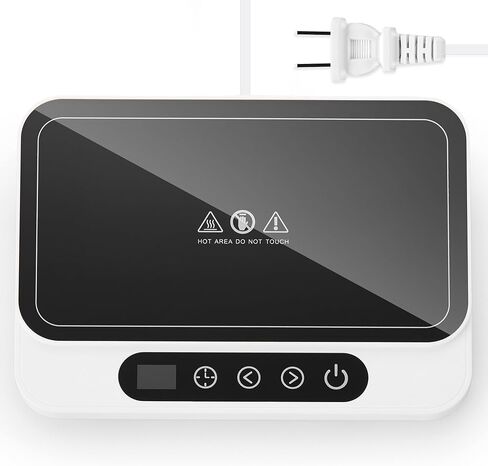 جهاز تسخين كوب القهوة غير القابل للكسر مع 8 إعدادات لدرجة الحرارة، جهاز تسخين القهوة بسعة كبيرة مع مؤقت من 1 إلى 12 ساعة، جهاز تسخين الكوب للمكتب مع شاشة رقمية LED، جهاز تسخين كوب التشغيل/الإيقاف التلقائي للمشروبات باللون الأبيض in Kuwait