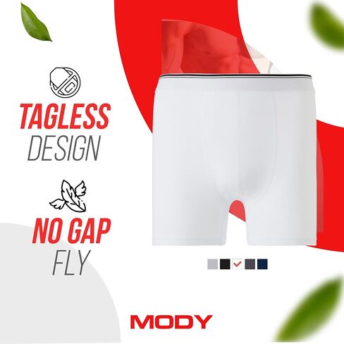 Mody Men's Boxer Briefs Underwear 4-Pack, Men's Cotton Boxer Brief, Ultra Soft Boxers for Men, Men's Underwear Boxer Briefs in Saudi Arabia