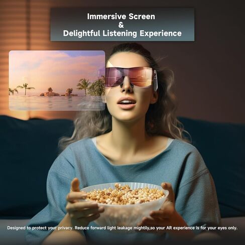 TQSKY AR Glasses with Colorful & Stylish Lenses, Augmented Reality Smart Glasses, Dynamic Stereo Sound, Portable Massive 1080P Video Display Virtual Theater, Watch and Game on PC/Android/iOS/Consoles in Kuwait