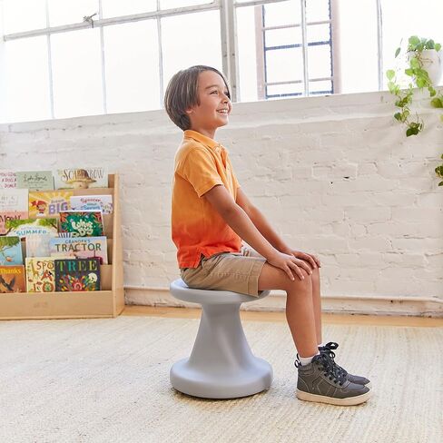 ECR4Kids Twist Wobble Stool، ارتفاع المقعد 14 بوصة، مقاعد نشطة، رمادي فاتح in Saudi Arabia
