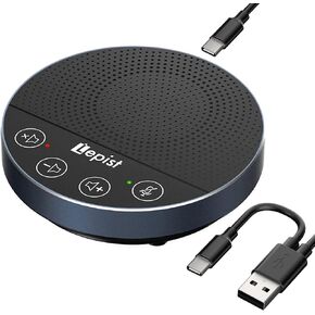 مكبر صوت USB - سماعات كمبيوتر Lepist LE2103N مع ميكروفون، مكبر صوت للمكالمات الجماعية مع ميكروفون للتكبير، سكايب، التقاط الصوت 360 درجة، التوصيل والتشغيل in Kuwait