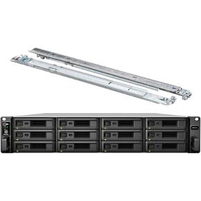 خادم Synology RackStation RS3618xs NAS مع وحدة المعالجة المركزية Xeon بسرعة 2.4 جيجا هرتز، وذاكرة 64 جيجا بايت، وتخزين محرك أقراص ثابتة سعة 264 تيرابايت، و4 منافذ LAN بسرعة 1 جيجابت، وحزمة نظام تشغيل DSM مع مجموعة السكك الحديدية in Kuwait