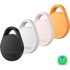 Momax Air Tracker Tags 4 Pack, [Apple MFi Certified], Replaceable Battery Bluetooth Tracker Compatible with Apple Find My (iOS Only), DIY Stickers, Item Finder Smart Tag for Keys, Wallet, Luggage in Saudi Arabia