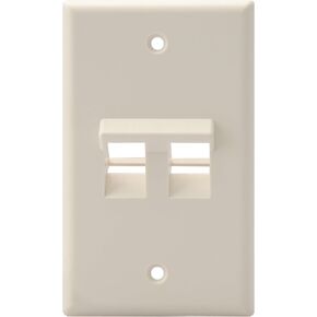 Leviton 41081-4WP Angled QuickPort Wallplate 4-Port, Single Gang, White in Kuwait