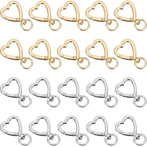 20 قطعة سلسلة مفاتيح على شكل قلب مجموعة مشابك معدنية فضية وذهبية على شكل قلب للمفاتيح خطاف مشبك سلسلة مفاتيح مشبك قوي لطيف زنبركي مشبك مشبك للسوار وحاملي بطاقات Handba مشغولات يدوية الصنع in Kuwait