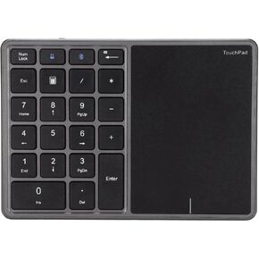 Numeric Keypad, BT5.0 and 2.4G 22 Key Wireless Numeric Keypad with Type C Interface and Touch Screen Portable Wireless Number Pad Plug and Play (Grey) in Saudi Arabia