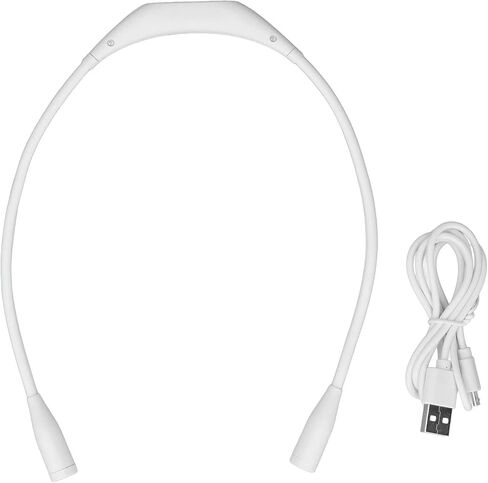 مصباح للرقبة، قابل لإعادة الشحن عبر USB، 3 مستويات سطوع 360 درجة، مصباح قراءة LED مرن للرقبة لإصلاح الجري (أبيض) in Saudi Arabia