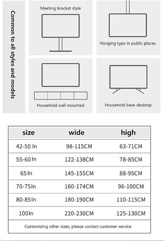 Monitor Dust Cover Anti-Static Dustproof LCD/LED/HD Panel Case Computer Monitor Cover Sleeve Compatible 32-80 Inch PC, Desktop and TV(Size:32-39IN(W70-89H42-55CM),Color:B) in Saudi Arabia