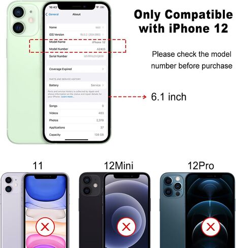بديل الزجاج الخلفي لهاتف iPhone 12 (A2403 A2172 A2402 A2404) جميع شركات النقل بدون مجموعة أدوات إصلاح (لـ 12 أخضر) (أخضر) in Kuwait