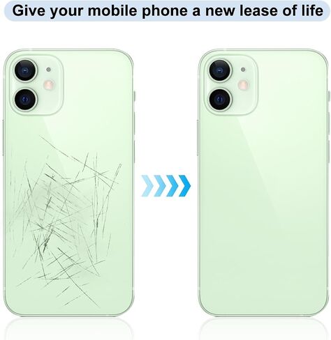 بديل الزجاج الخلفي لهاتف iPhone 12 (A2403 A2172 A2402 A2404) جميع شركات النقل بدون مجموعة أدوات إصلاح (لـ 12 أخضر) (أخضر) in Kuwait