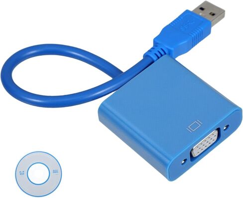 Housoutil USB to Vga Adapter Converter USB to Vga Cable for Monitor External Display Adapter Clone Extend Desktop Compatible in Kuwait