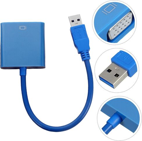 Housoutil USB to Vga Adapter Converter USB to Vga Cable for Monitor External Display Adapter Clone Extend Desktop Compatible in Kuwait
