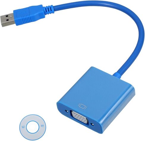 TEHAUX USB إلى Vga كابل محول محول فيديو خارجي للشاشة USB إلى محول Vga دعم متعدد العرض سهل الاستخدام in Kuwait