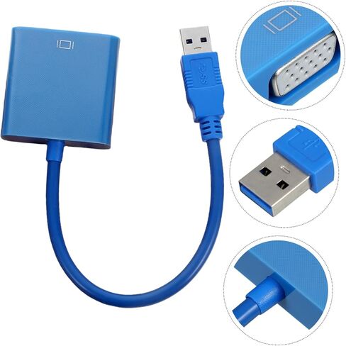 TEHAUX USB إلى Vga كابل محول محول فيديو خارجي للشاشة USB إلى محول Vga دعم متعدد العرض سهل الاستخدام in Kuwait