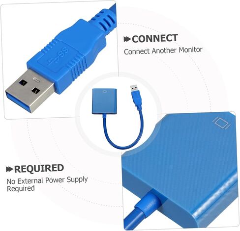 TEHAUX USB إلى Vga كابل محول محول فيديو خارجي للشاشة USB إلى محول Vga دعم متعدد العرض سهل الاستخدام in Kuwait