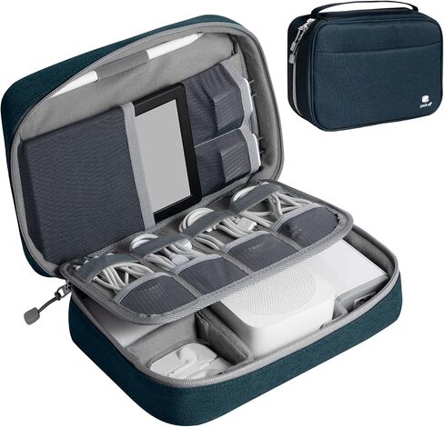 pack all Electronic Organizer Plus, Larger Capcity Cable Organizer Bag, Shockproof Carrying Case, Portable Cord Travel Organizer Storage Bag for Cables, Chargers, Phones, USB, SD Cards(Beige) in Saudi Arabia