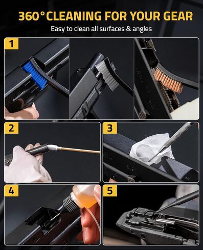 CVLIFE Gun Cleaning Kit for 9mm .223/5.56mm .38 .357 12GA, Gun Cleaning Mat with Brushes, Picks, Swabs, Patches, Oil Bottle, Gun Cleaning Supplies for Multiple Calibers in Saudi Arabia