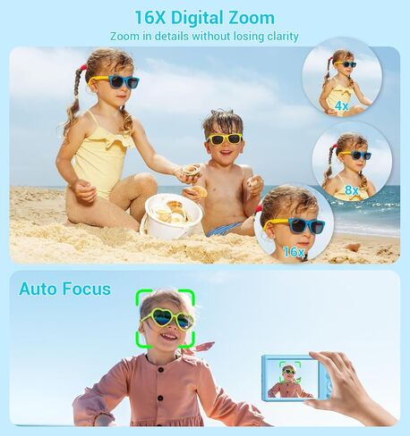 Digital Camera, 2026 Upgraded FHD 4K Small Digital Cameras with 64GB SD Card 2 Batteries, Compact Digital Camera with 16X Digital Zoom, Autofocus Travel Cameras for Vlogging for Teens Kids Boys Girls in Kuwait