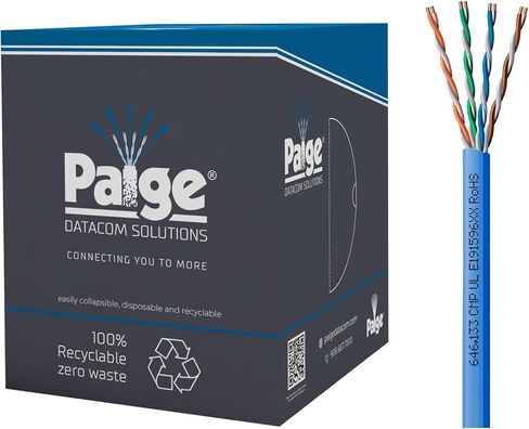 كابل Paige GameChanger، 258950306، داخلي/خارجي، 22AWG، UTP، صلب، CMP FT6، صندوق 1000 قدم، أزرق in Saudi Arabia