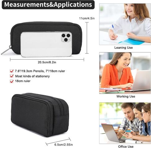 Della Gao Large Pencil Case, Big Capacity Pencil Pouch with 2 Compartments in Kuwait