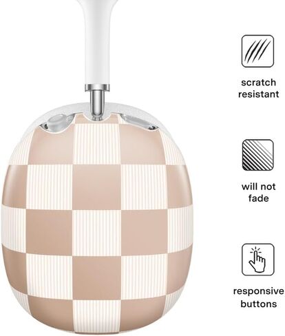 VELVET CAVIAR Case Cover for AirPods Max Headphones | Cute Protective Design (Nude Vibe Checkered) in Saudi Arabia