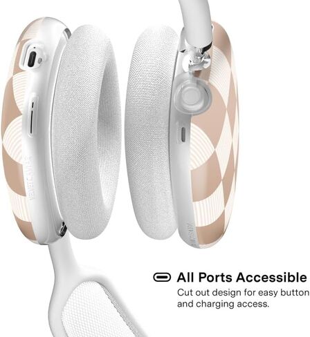 VELVET CAVIAR Case Cover for AirPods Max Headphones | Cute Protective Design (Nude Vibe Checkered) in Saudi Arabia