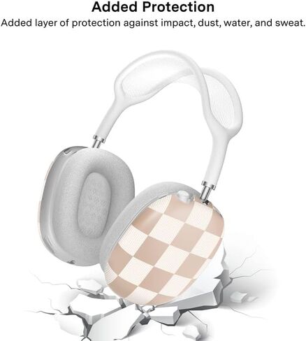 VELVET CAVIAR Case Cover for AirPods Max Headphones | Cute Protective Design (Nude Vibe Checkered) in Saudi Arabia