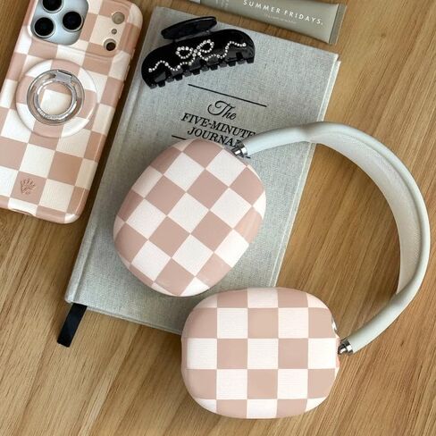VELVET CAVIAR Case Cover for AirPods Max Headphones | Cute Protective Design (Nude Vibe Checkered) in Saudi Arabia