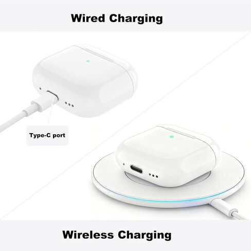 حافظة شحن لاسلكية متوافقة مع AirPods 4th (USB-C) | استبدال علبة الشاحن | مع زر مزامنة الاقتران بالبلوتوث | لا يوجد ايربود الرابع in Kuwait