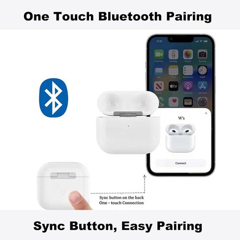 حافظة شحن لاسلكية متوافقة مع AirPods 4th (USB-C) | استبدال علبة الشاحن | مع زر مزامنة الاقتران بالبلوتوث | لا يوجد ايربود الرابع in Kuwait