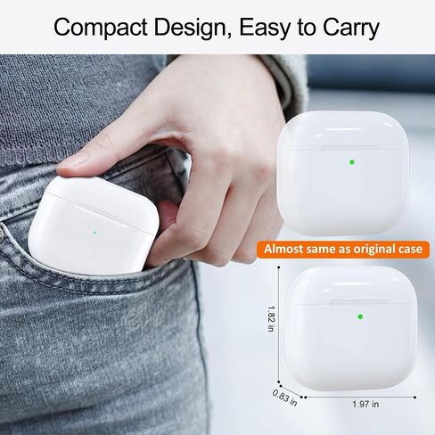حافظة شحن لاسلكية متوافقة مع AirPods 4th (USB-C) | استبدال علبة الشاحن | مع زر مزامنة الاقتران بالبلوتوث | لا يوجد ايربود الرابع in Kuwait