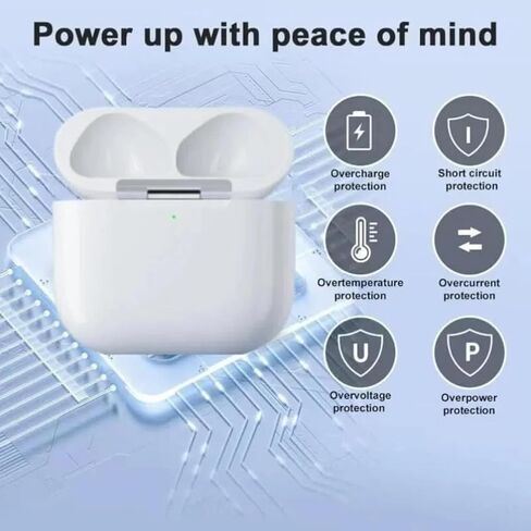 حافظة شحن لاسلكية متوافقة مع AirPods 4th (USB-C) | استبدال علبة الشاحن | مع زر مزامنة الاقتران بالبلوتوث | لا يوجد ايربود الرابع in Kuwait