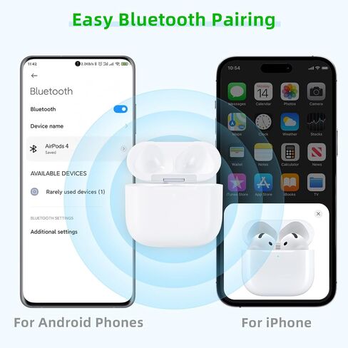 Wireless Charging Case Compatible with AirPods 4th Generation, USB-C Port Charger Case Replacement with Sync Button, No Earbuds in Saudi Arabia