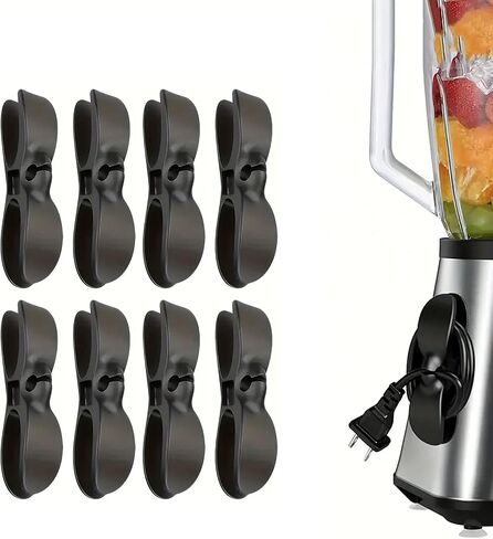 8 PCS Household Cable Organizer Kitchen Appliance Power Cord Fixed Clamp Wire Organizer,Black in Saudi Arabia