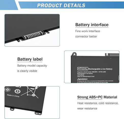 XOUBZ WDX0R 42W Laptop Battery Replacement for Dell Inspiron 13 15 5000 7000 Series 5565 5567 5570 5578 7560 7570 7573 7579 5368 Latitude 3490 3590 3340 3400 3390 3500 Vostro 5468 5568 P69G 3CRH3 in Saudi Arabia
