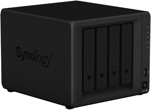 Synology DiskStation DS918+ NAS Server للأعمال مع وحدة المعالجة المركزية Intel Celeron، ذاكرة 8 جيجابايت، 256 جيجابايت SSD، 8 تيرابايت HDD، نظام التشغيل Synology DSM in Saudi Arabia