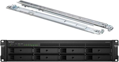 Synology RackStation RS1221RP+ NAS Server with Ryzen 2.2GHz CPU, 32GB Memory, 176TB HDD Storage, 4 x 1GbE LAN Ports, Redundant Power, DSM Operating System Bundle with Rail kit in Saudi Arabia