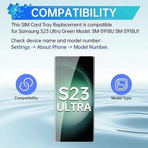 Sim Card Tray Replacement for Samsung Galaxy S23 Ultra (Single SIM Version) Green Card Tray Slot Holder Bracket Adapter with Needle Ejector for S23 Ultra SM-S918U SM-S918U1 in Saudi Arabia