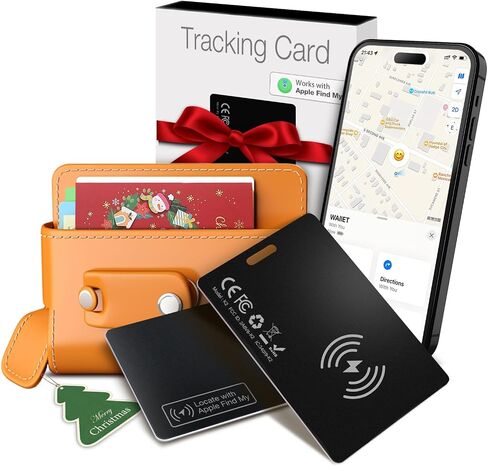 بطاقة تعقب محفظة Airtag معتمدة من Apple MFi، 0.06 بوصة، حزمة واحدة رفيعة - علامات تتبع ذكية قابلة لإعادة الشحن IP68 مقاومة للماء، تعمل مع Apple Find My، محدد موقع عناصر Bluetooth للمفاتيح والمحفظة والأمتعة (iOS فقط) in Saudi Arabia
