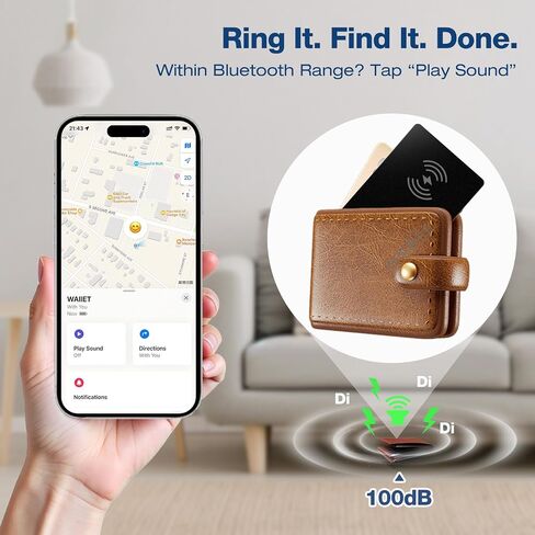 بطاقة تعقب محفظة Airtag معتمدة من Apple MFi، 0.06 بوصة، حزمة واحدة رفيعة - علامات تتبع ذكية قابلة لإعادة الشحن IP68 مقاومة للماء، تعمل مع Apple Find My، محدد موقع عناصر Bluetooth للمفاتيح والمحفظة والأمتعة (iOS فقط) in Saudi Arabia