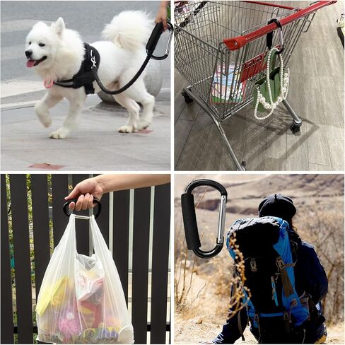 Large Aluminum Carabiner, Heavy-Duty Stroller Hooks for Hanging Bags and Shopping – Durable Multi-Purpose Carabiner Clips for Camping, Hiking, Travel, Outdoor Accessories in Kuwait