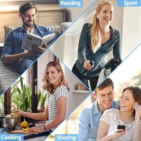سماعات أذن لاسلكية، سماعات أذن بلوتوث 5.4 مع ميكروفون مانع للضوضاء، سماعات بلوتوث ستيريو HiFi وقت تشغيل 48 ساعة، IPX8 مقاومة للماء للتحكم باللمس، سماعات رأس لاسلكية حقيقية لأجهزة iPhone/Android/iOS in Kuwait