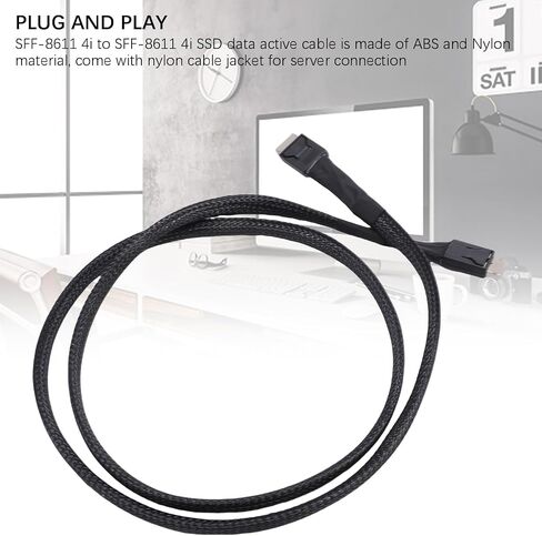Bewinner SFF-8611 4i to SFF-8611 4i Data Active Cable, PCIe Gen4 x4 64Gbps 39.3in for Oculink eGPU, with Nylon Jacket, Nylon Material in Saudi Arabia