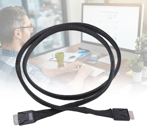 Bewinner SFF-8611 4i to SFF-8611 4i Data Active Cable, PCIe Gen4 x4 64Gbps 39.3in for Oculink eGPU, with Nylon Jacket, Nylon Material in Saudi Arabia