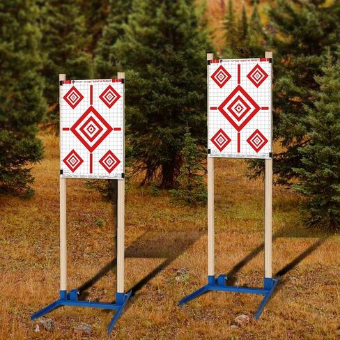 Atflbox Shooting Target Stand with 10pcs 17x25 Inch Sight in Paper Targets, Durable Paper Target Holder with Stable Adjustable Base for Cardboard Silhouette, H Shape, IPSC, IDPA Practice in Saudi Arabia