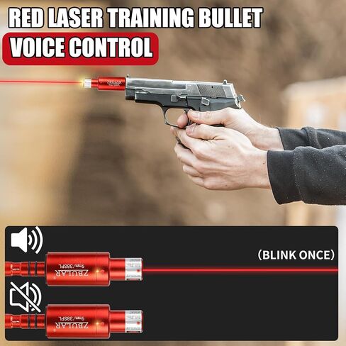 2nd 2-in-1 Laser Training Cartridge for Cal .22lr/9mm/38spl- for Dry Fire Laser Training Cartridge, for Shooting Training Practice & Sight Calibration,USB-C Rechargeable Feature in Kuwait