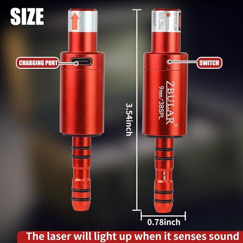 2nd 2-in-1 Laser Training Cartridge for Cal .22lr/9mm/38spl- for Dry Fire Laser Training Cartridge, for Shooting Training Practice & Sight Calibration,USB-C Rechargeable Feature in Kuwait