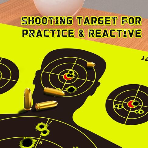 Targets for Shooting Range, 12" x 18", Self-Adhesive Paper Targets for Shooting with Timely Feedback for Gun Rifle Pistol Indoor Outdoor in Saudi Arabia